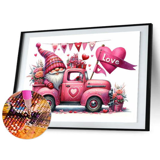 Valentine'S Day Float Gnome - Full Round Drill Diamond Painting 40*30CM