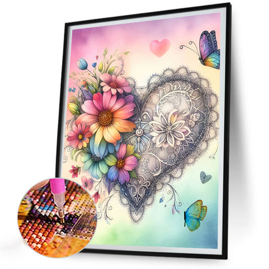 Love Flower - Full Round Drill Diamond Painting 30*40CM