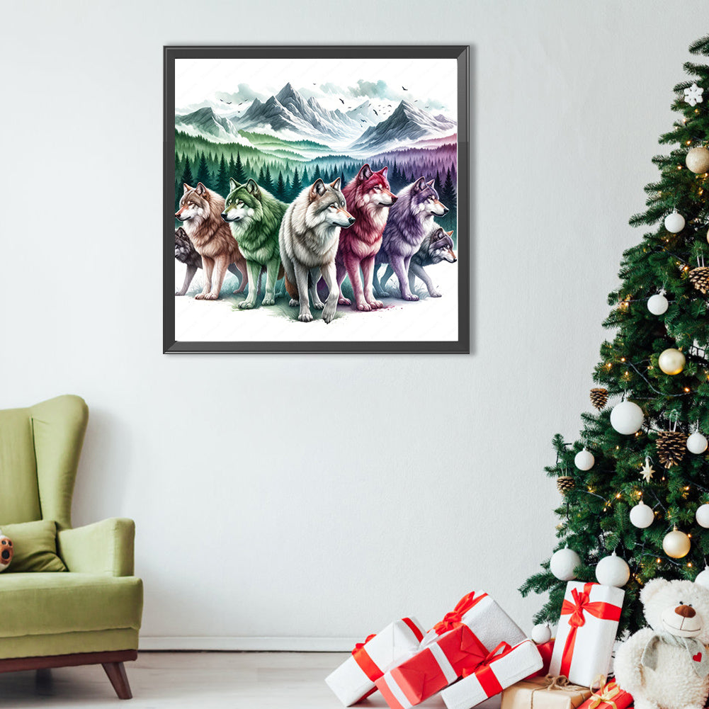 Wolf Pack - Full Round Drill Diamond Painting 40*40CM