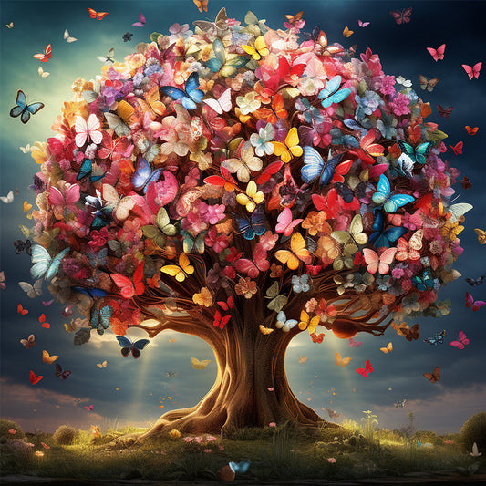 Butterfly Tree - Full Square Drill Diamond Painting 40*40CM