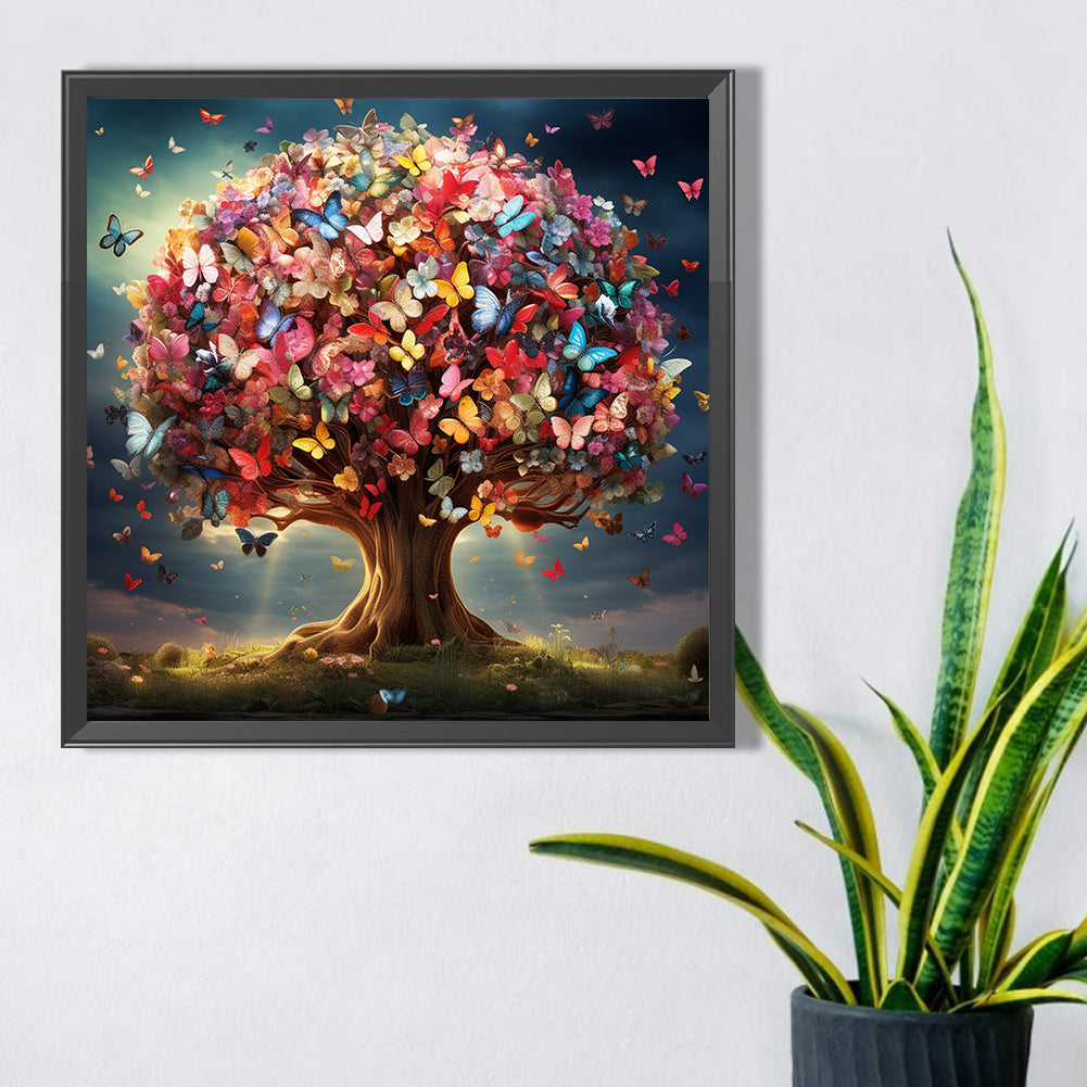 Butterfly Tree - Full Square Drill Diamond Painting 40*40CM