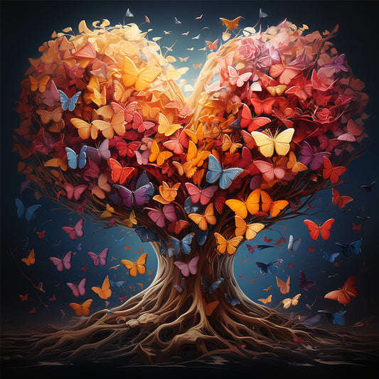 Butterfly Tree - Full Square Drill Diamond Painting 40*40CM