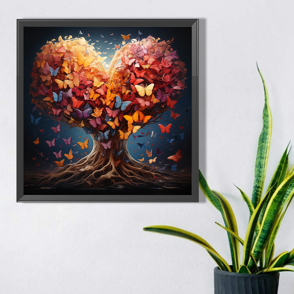 Butterfly Tree - Full Square Drill Diamond Painting 40*40CM