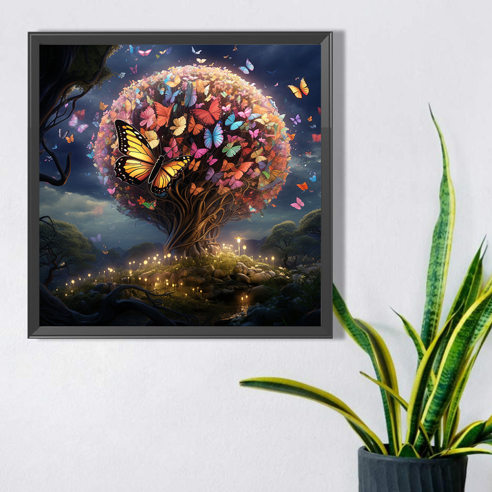 Butterfly Tree - Full Square Drill Diamond Painting 40*40CM