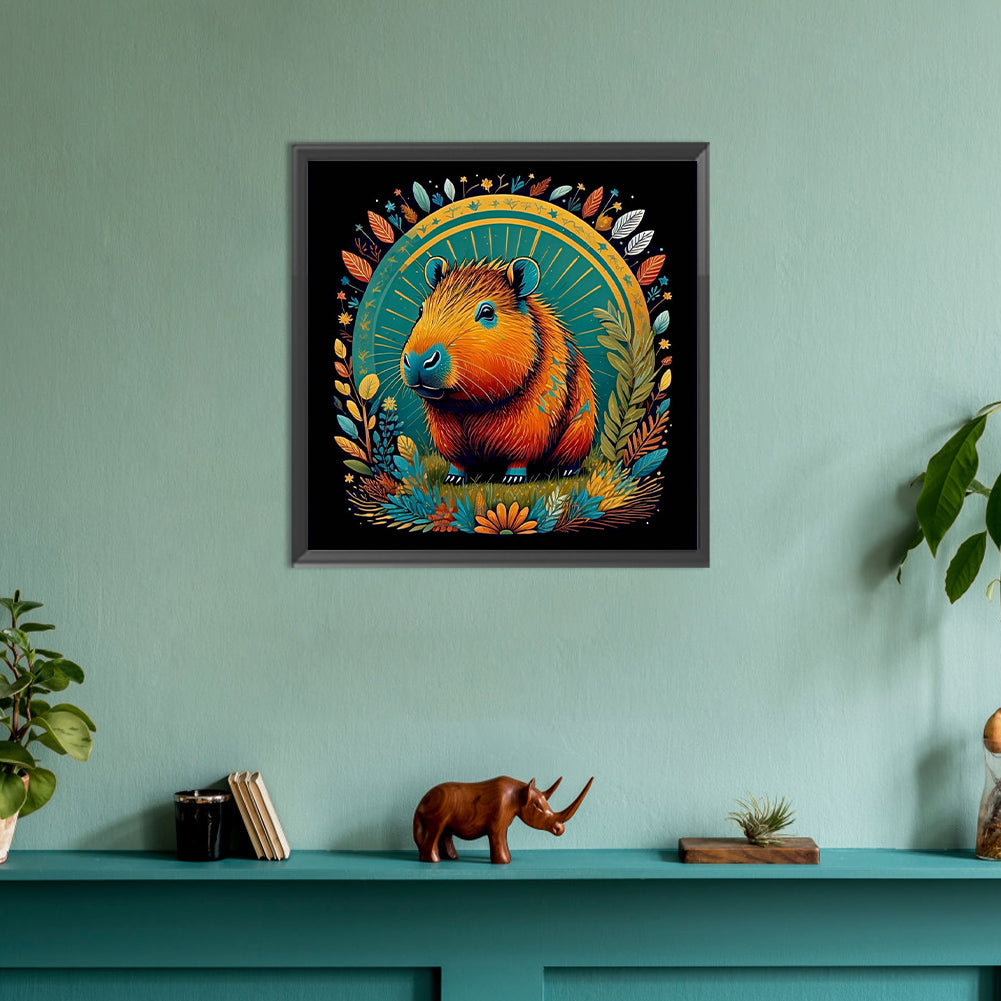 Mural Capybara - Full Round Drill Diamond Painting 30*30CM