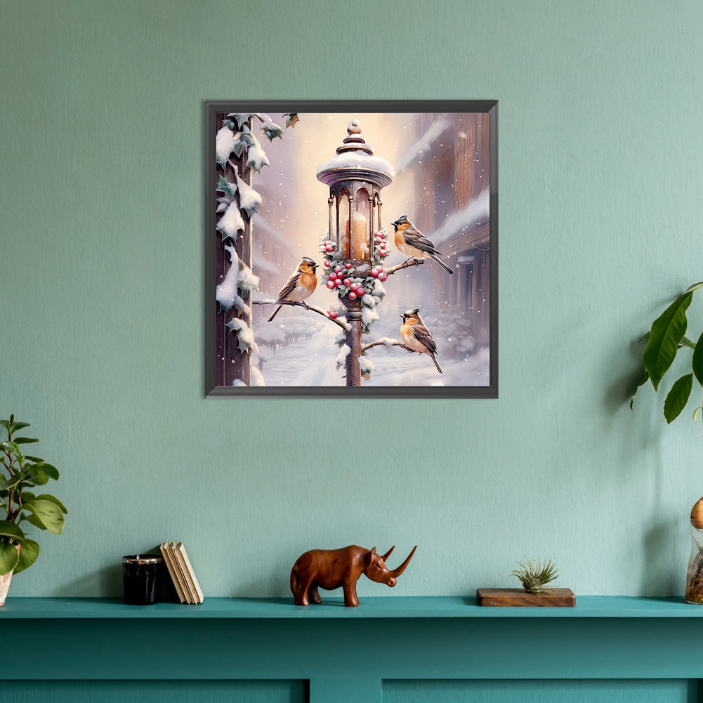 Street Light Bird - Full Round Drill Diamond Painting 30*30CM