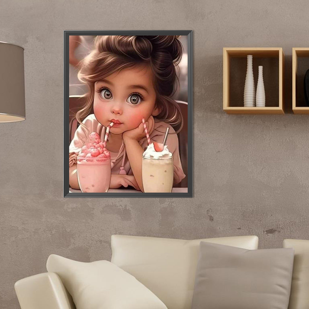 Sweet Girl - Full Round Drill Diamond Painting 30*40CM