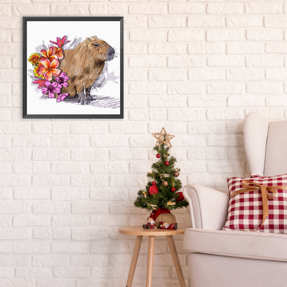 Capybara - Full Round Drill Diamond Painting 30*30CM