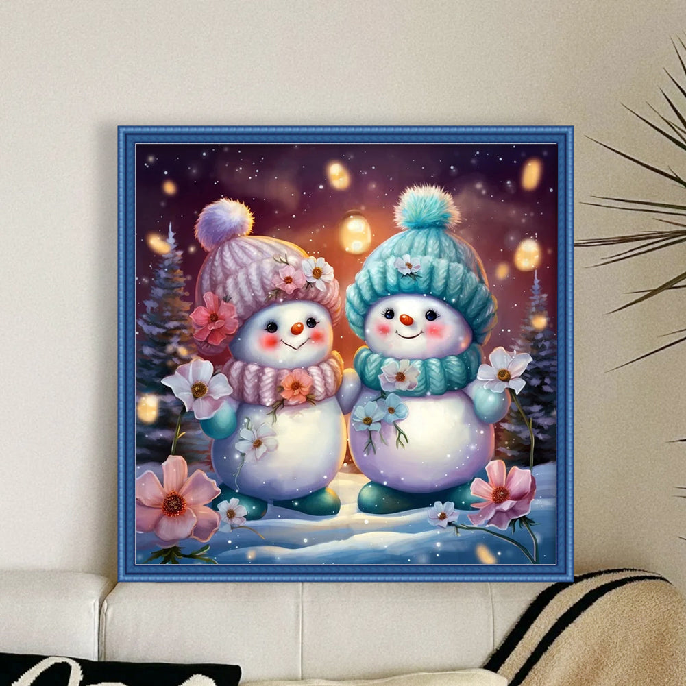 Winter Snowman - 11CT Stamped Cross Stitch 40*40CM