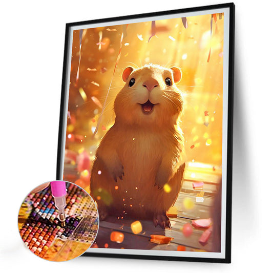 Capybara At The Celebration - Full Round Drill Diamond Painting 30*40CM