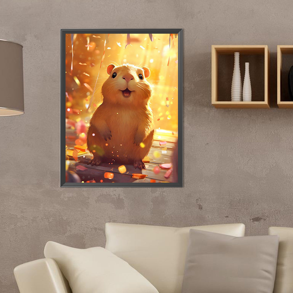 Capybara At The Celebration - Full Round Drill Diamond Painting 30*40CM