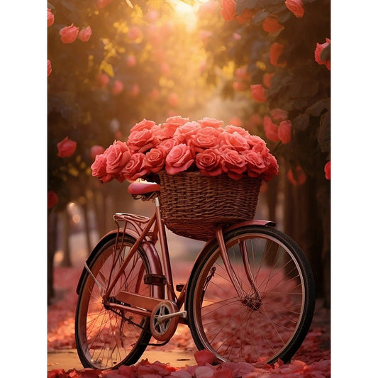Rose Bike - Full Square Drill Diamond Painting 30*40CM