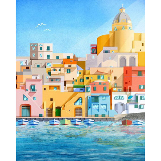 Colorful House - Full Square Drill Diamond Painting 40*50CM