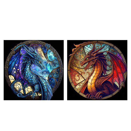 Glass Painting-Pterosaur - 11CT Stamped Cross Stitch 40*40CM