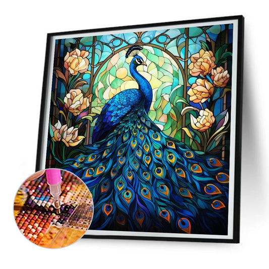 Peacock - Full Round Drill Diamond Painting 30*30CM