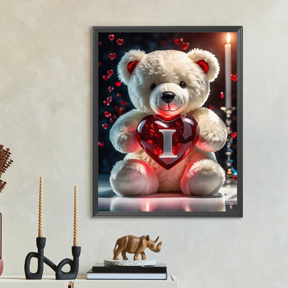 Love Letter Bear I - Full Round Drill Diamond Painting 35*45CM