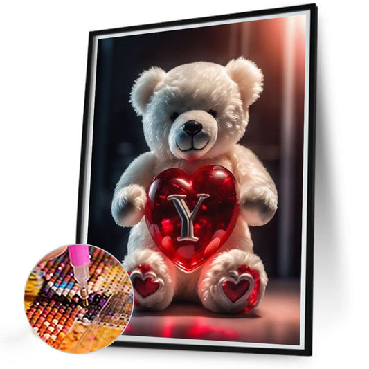 Love Letter Bear Y - Full Round Drill Diamond Painting 35*45CM