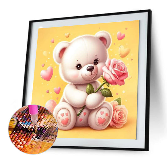 Rose Bear¡¤Yellow - Full Round Drill Diamond Painting 30*30CM