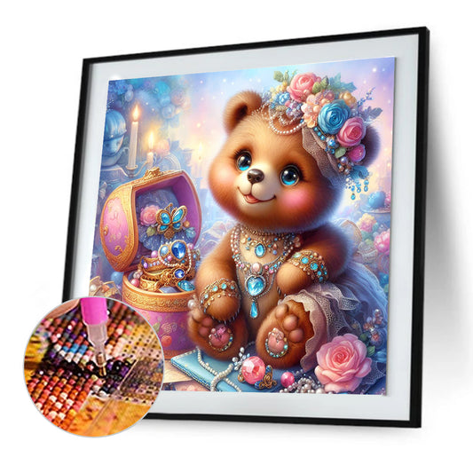 Bear And Jewelry - Full Round Drill Diamond Painting 30*30CM