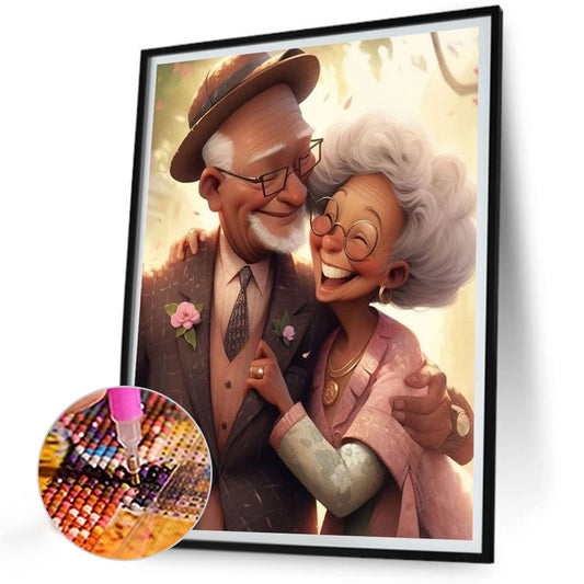 Elderly Couple - Full Round Drill Diamond Painting 30*40CM