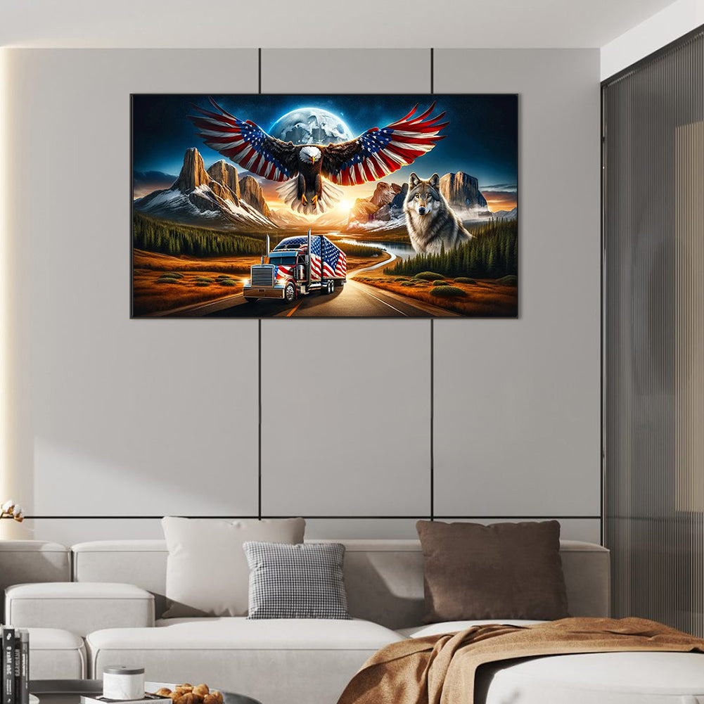 American Eagle - Full Round Drill Diamond Painting 70*40CM