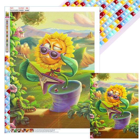 Funny Sunflower - Full Square Drill Diamond Painting 45*60CM