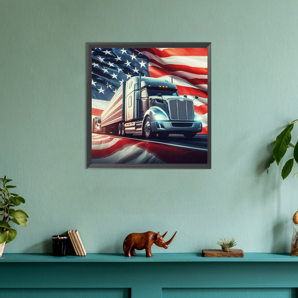 American Flag - Full Round Drill Diamond Painting 30*30CM