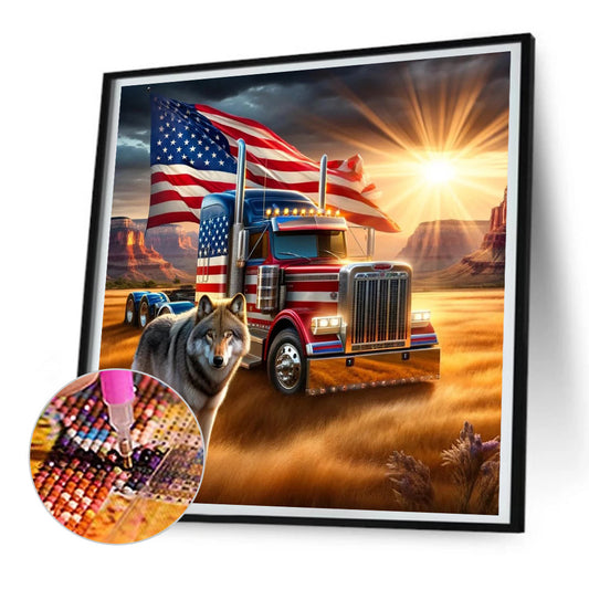 American Wolf - Full Round Drill Diamond Painting 30*30CM