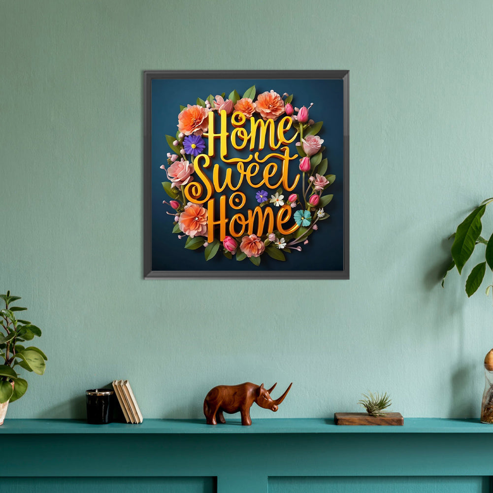 Sweet Family Calligraphy And Painting - Full Round Drill Diamond Painting 30*30CM