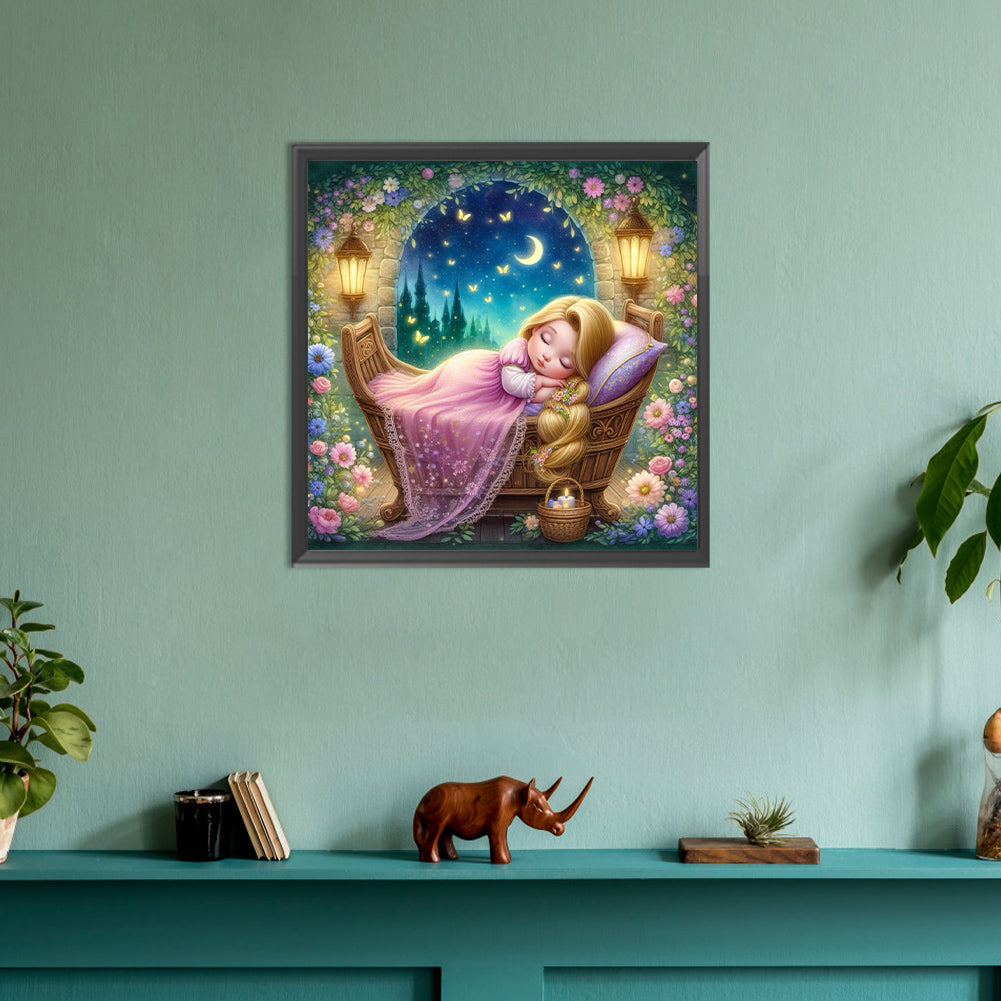 Sleeping Rapunzel - Full Round Drill Diamond Painting 30*30CM
