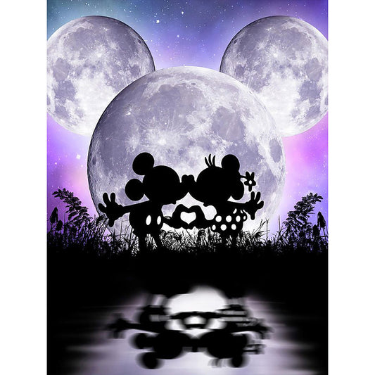 Silhouette--Mickey Mouse - Full Round Drill Diamond Painting 30*40CM