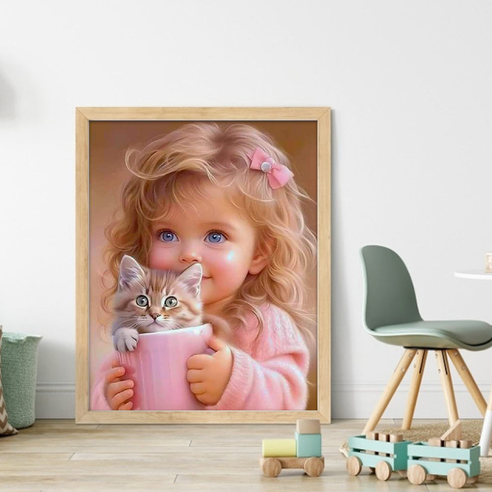 Blonde Little Girl - 14CT Counted Cross Stitch 40*50CM