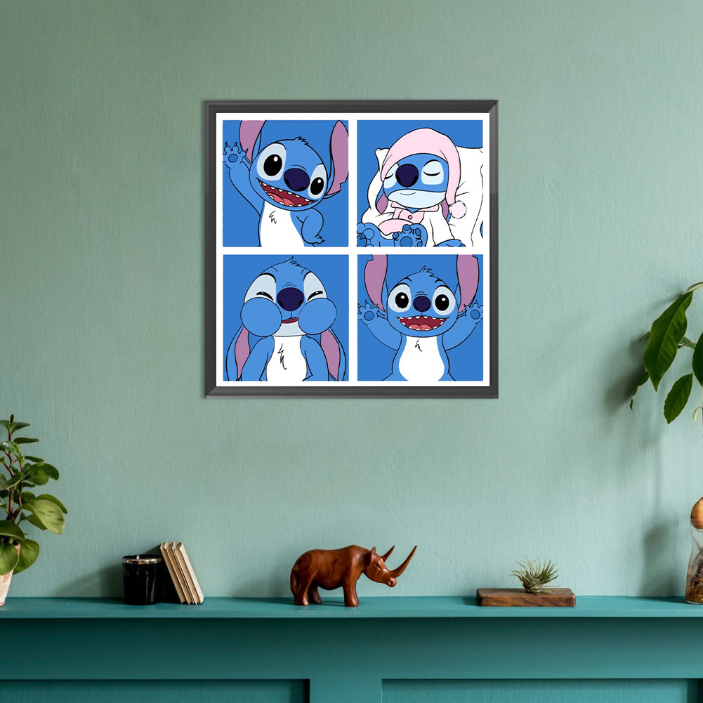Stitch Four-Frame Comics - Full Round Drill Diamond Painting 30*30CM