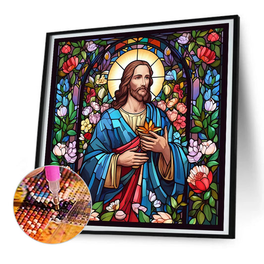 Glass Painting Jesus - Full Round Drill Diamond Painting 30*30CM