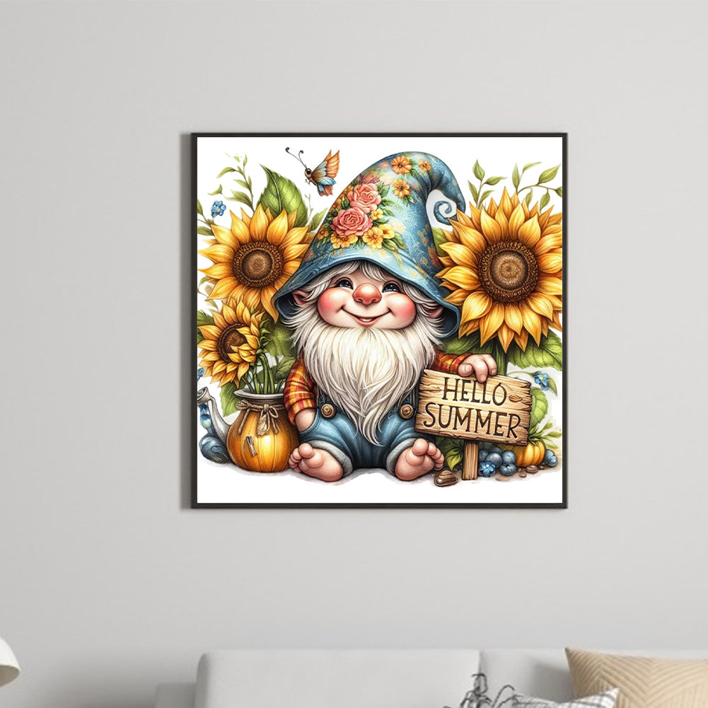 Flower Gnome - Full Round Drill Diamond Painting 30*30CM