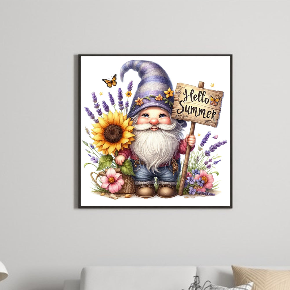 Flower Gnome - Full Round Drill Diamond Painting 30*30CM