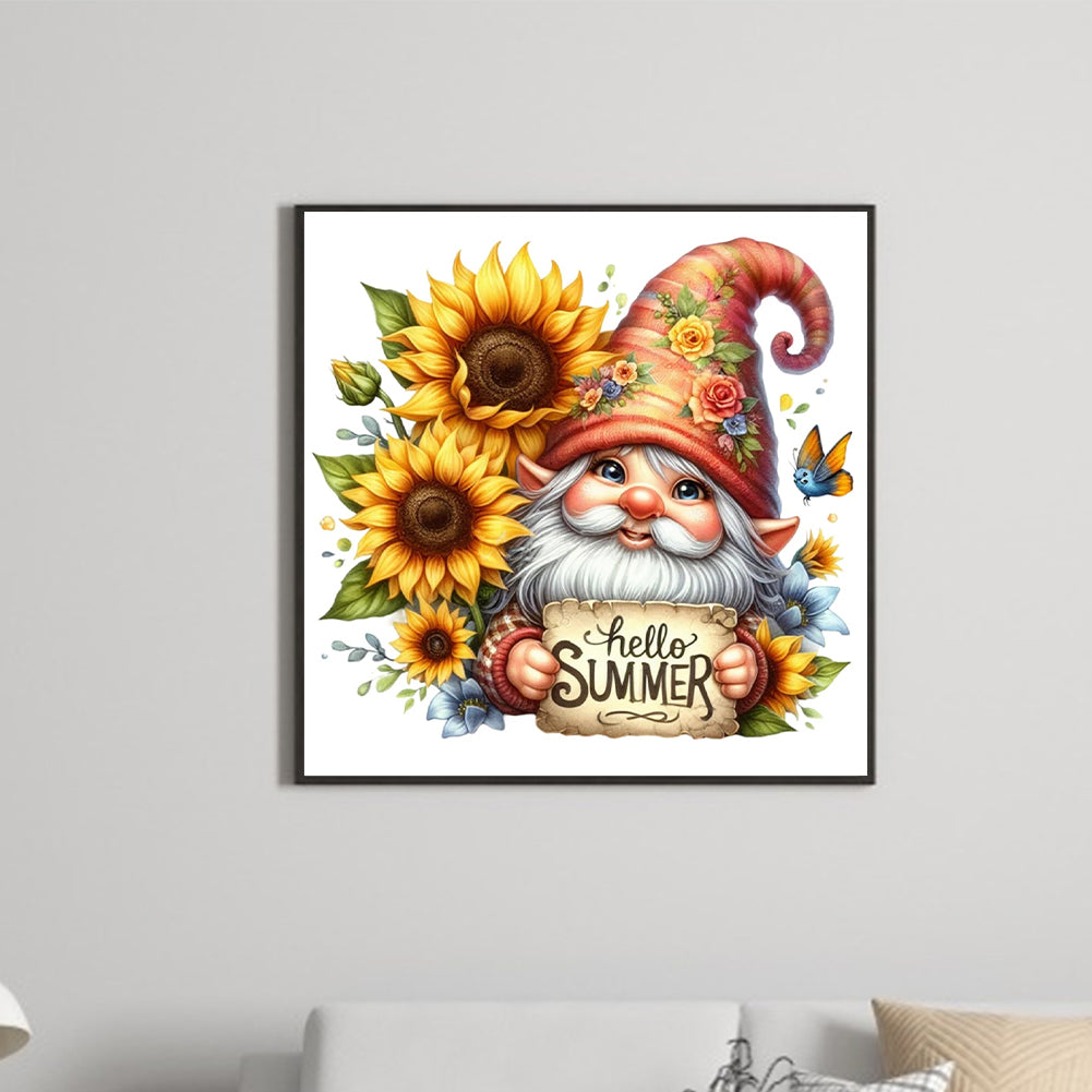 Flower Gnome - Full Round Drill Diamond Painting 30*30CM