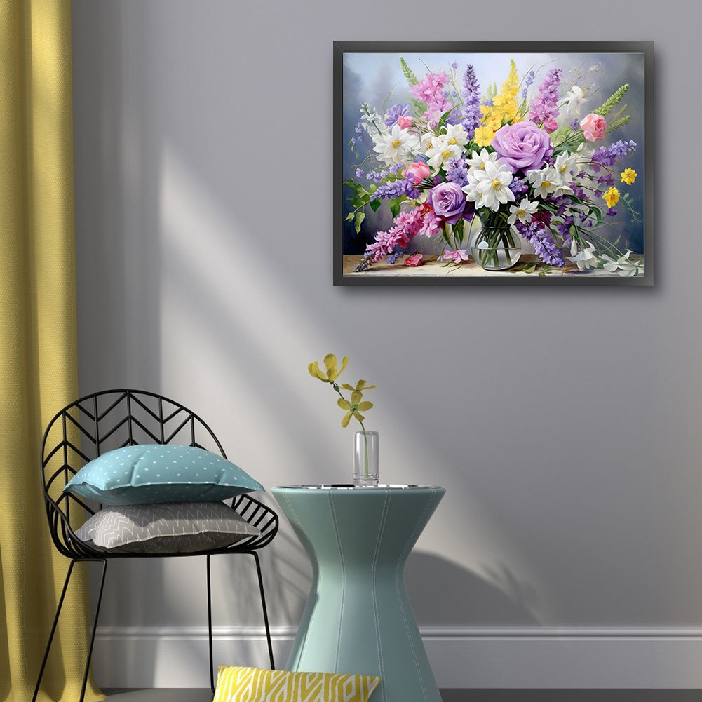 Flowers - 11CT Stamped Cross Stitch 50*40CM