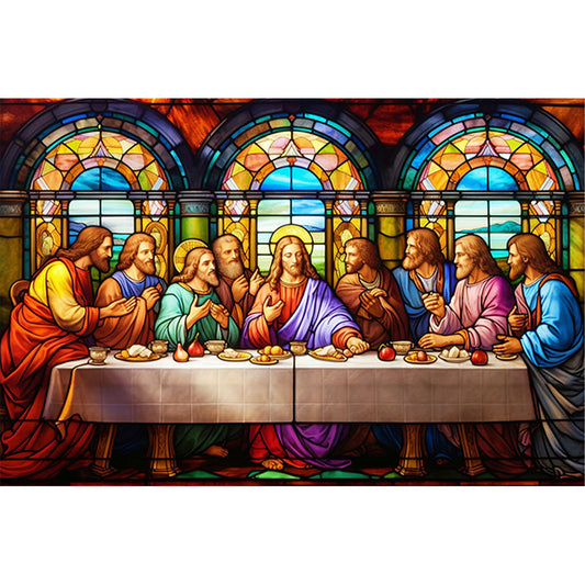 Glass Painting-Fr. - 11CT Stamped Cross Stitch 60*40CM