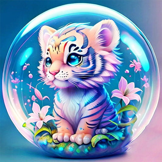 Crystal Ball Zodiac Sign-Tiger - 11CT Stamped Cross Stitch 40*40CM