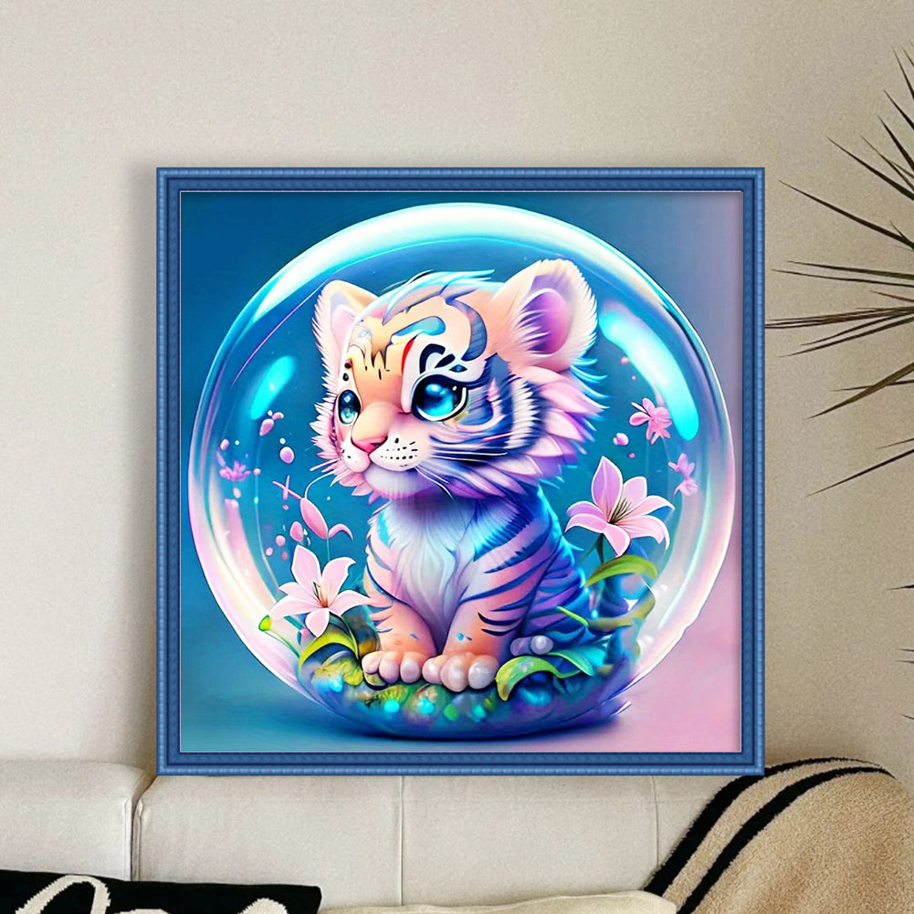 Crystal Ball Zodiac Sign-Tiger - 11CT Stamped Cross Stitch 40*40CM