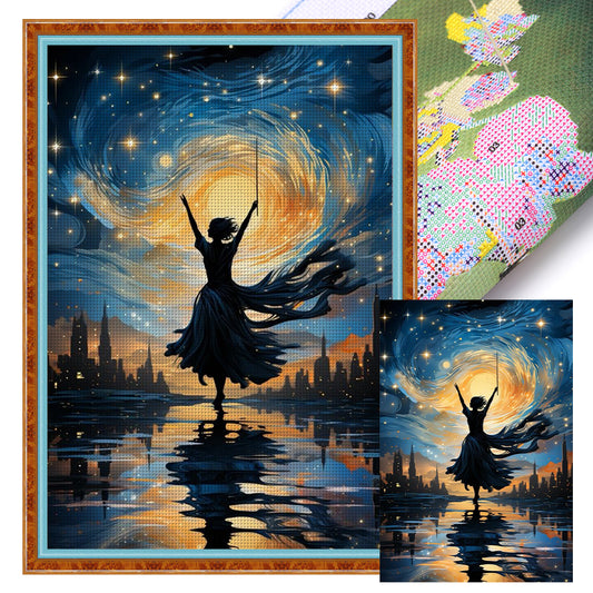 People Dancing Under The Stars - 16CT Stamped Cross Stitch 40*60CM