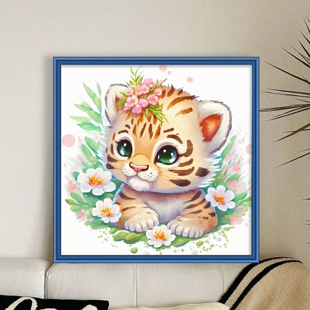 Zodiac Sign - Tiger - 11CT Stamped Cross Stitch 40*40CM