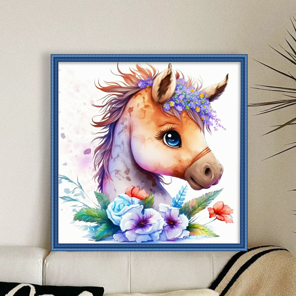 Zodiac Sign-Horse - 11CT Stamped Cross Stitch 40*40CM