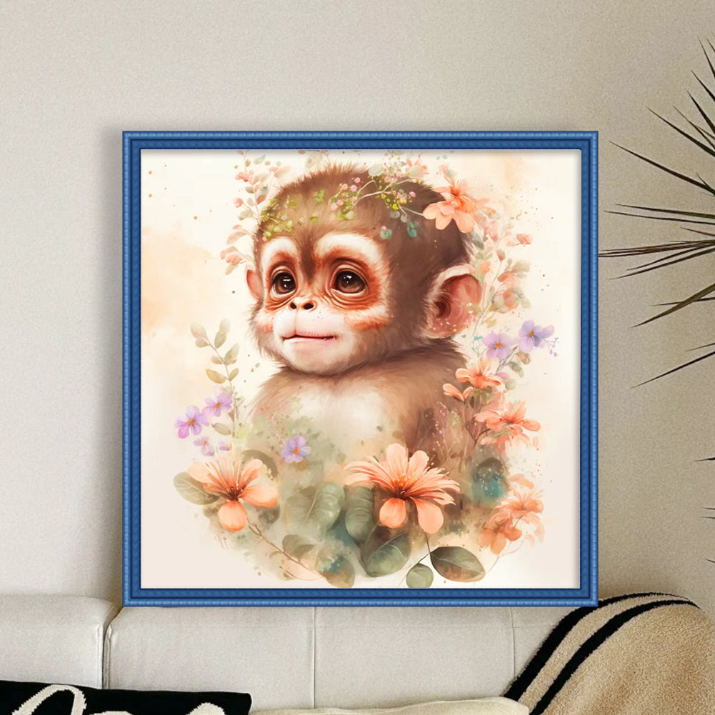 Twelve Zodiac Signs - Monkey - 11CT Stamped Cross Stitch 40*40CM
