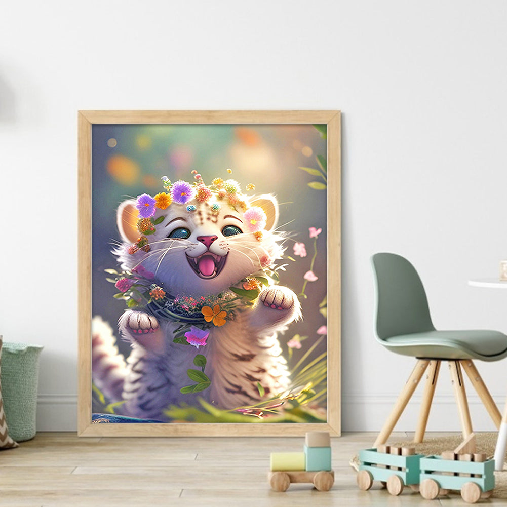 Zodiac Sign - Tiger - 11CT Stamped Cross Stitch 40*50CM