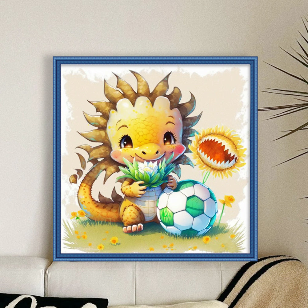World Cup Zodiac-May Dragon - 18CT Stamped Cross Stitch 25*25CM