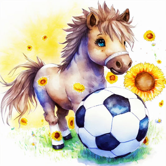 World Cup Zodiac-July Horse - 18CT Stamped Cross Stitch 25*25CM