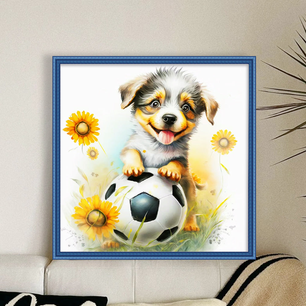 World Cup Zodiac-November Dog - 18CT Stamped Cross Stitch 25*25CM
