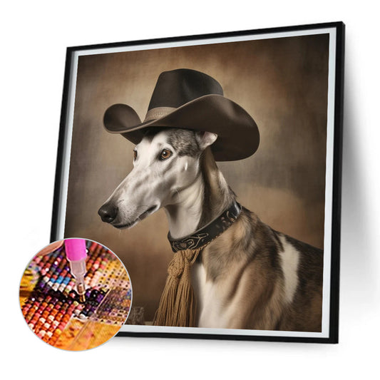 Desert Cool Cowboy Puppy - Full Round Drill Diamond Painting 30*30CM